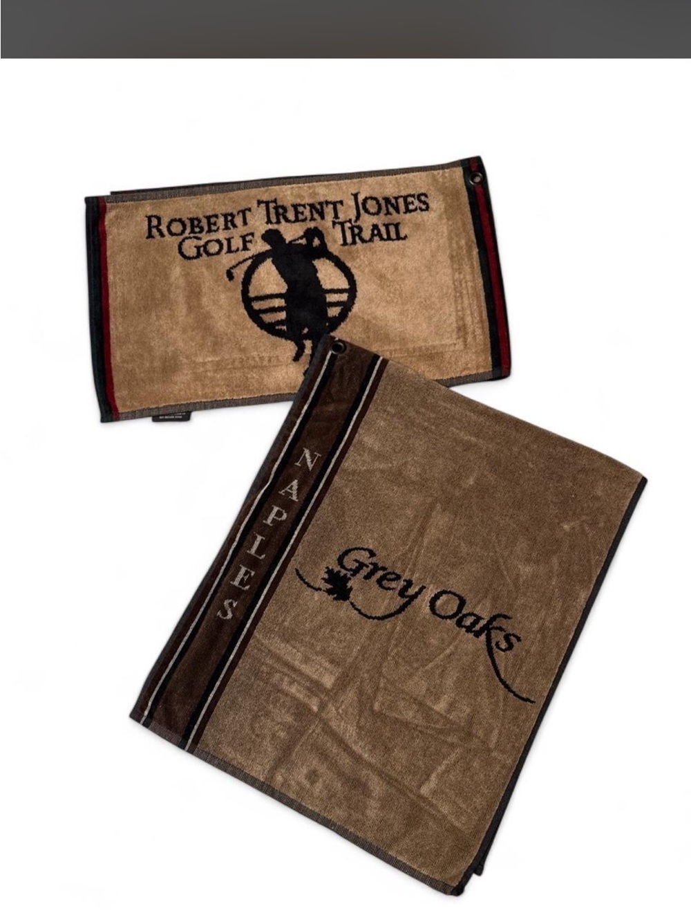 Source Unknown Brown Grey Oaks Naples Golf Towels